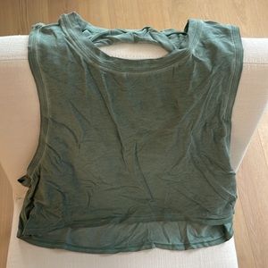 Lululemon green muscle tee with cutout back. Size 8